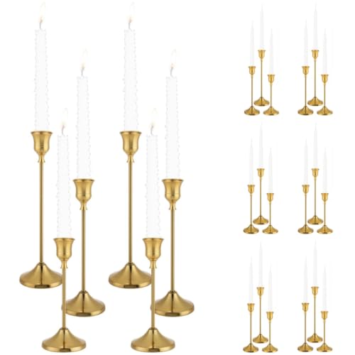 Tunyet 24PCS brass gold candle holder set