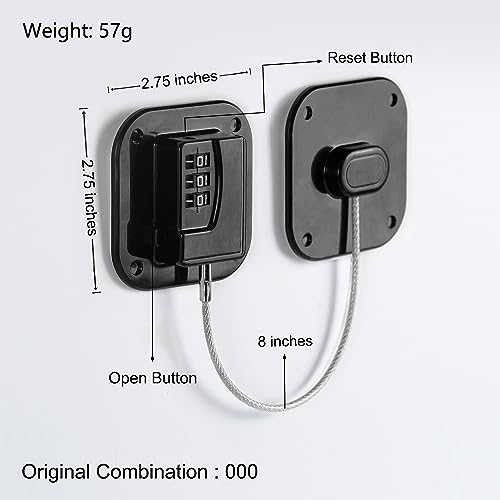 Pair of heavy duty fridge locks with steel cables