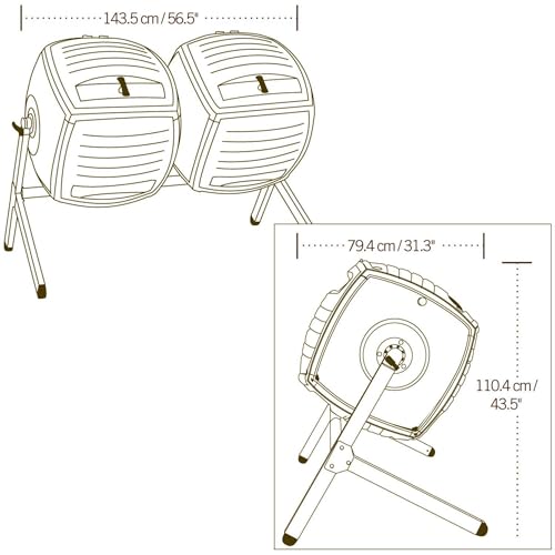 Two barrels of Lifetime 60072 compost unit