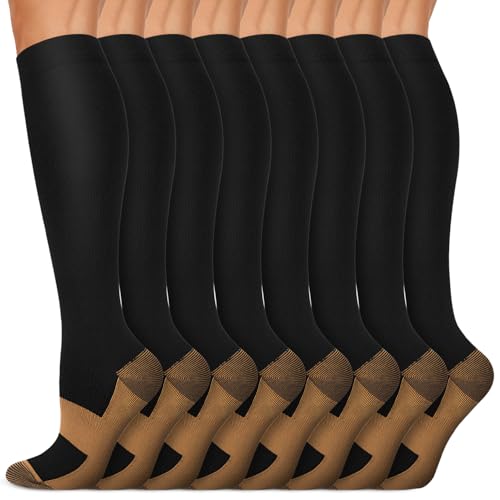 Iseasoo Copper Compression Socks 8-pack set