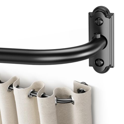 YaFex 32-86 Inch Heavy Duty Black Curtain Rod