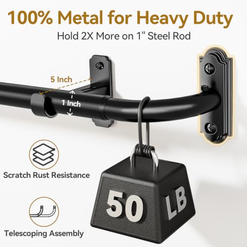 Adjustable metal curtain rod sections