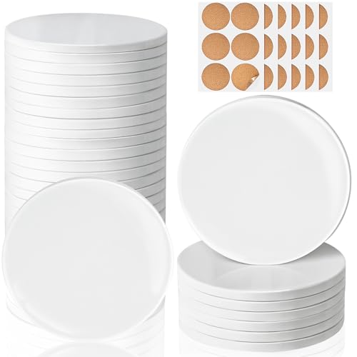 GOH DODD 36 PCS Sublimation Coasters White Round stack