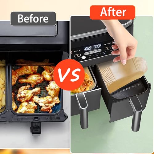 Deep bowl shaped air fryer parchment sheets