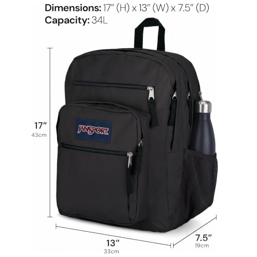 JanSport Big Student Black front utility pocket