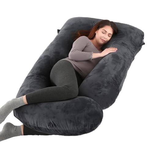 ALLOPERA U-shaped pregnancy pillow in black-grey