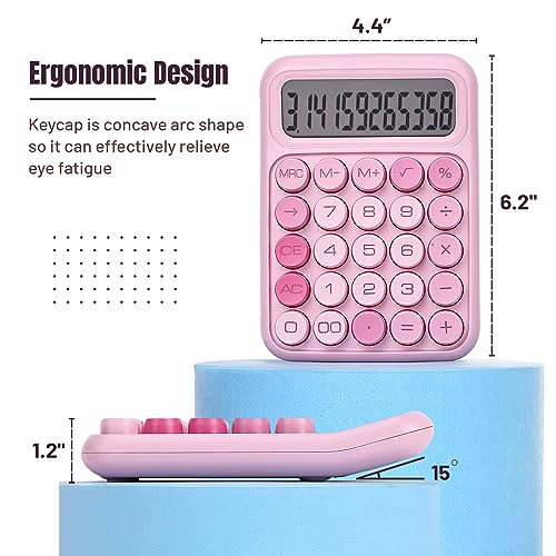 Pink Mr. Pen calculator with 12-digit display
