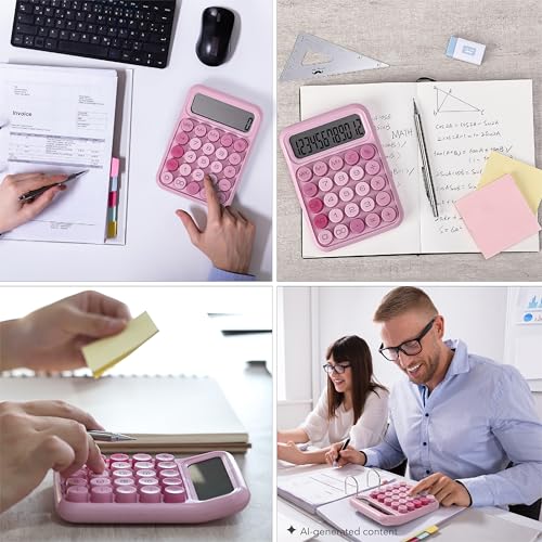 Mr. Pen pink calculator on an office desk