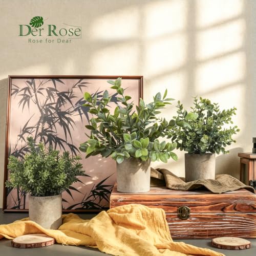 Side view of Der Rose artificial sage green plants
