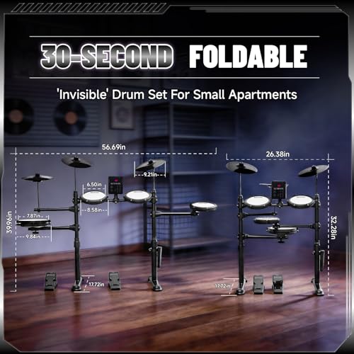 Mesh pads and cymbal arrangement
