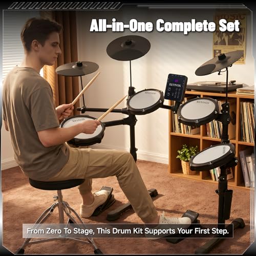 Compact drum set footprint in room