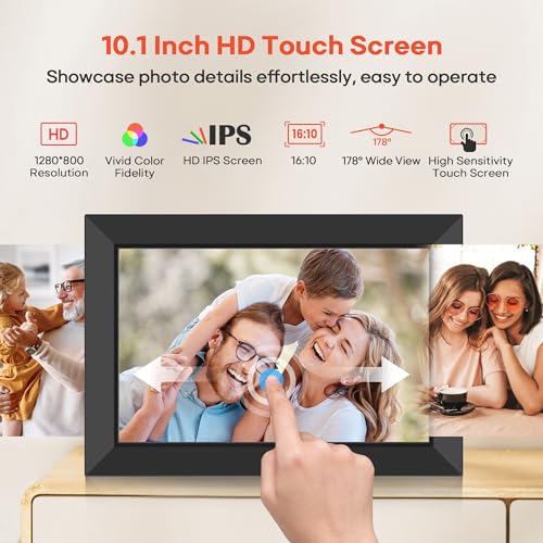 Side profile of the BIGASUO digital frame with stand