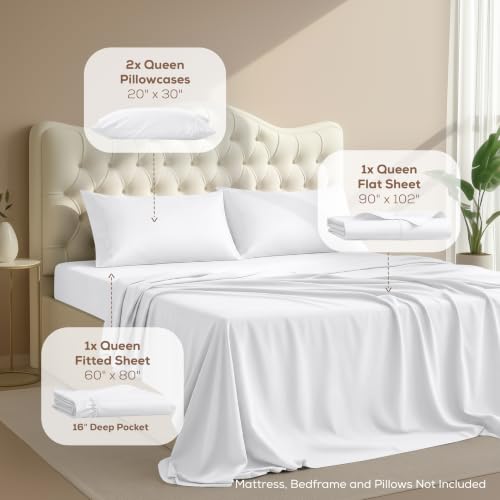 Folded white microfiber sheets