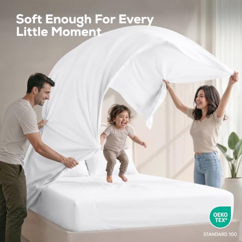 White bed sheets on mattress