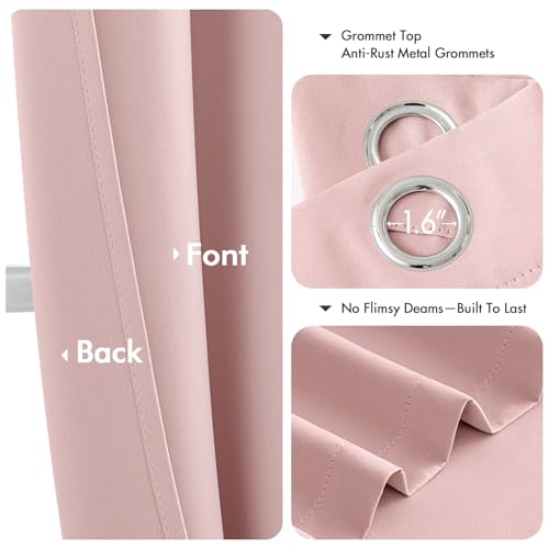MIULEE pink curtains draped in a bedroom