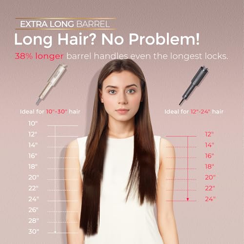 TYMO curling iron side profile showing controls