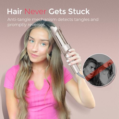 Angled shot of TYMO long barrel curler