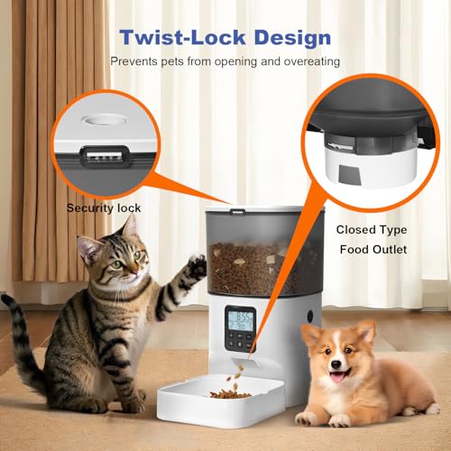 Internal food dispensing mechanism of the cat feeder