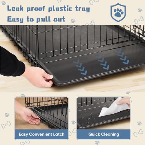 DUMOS Dog Crate 30 Inch removable tray