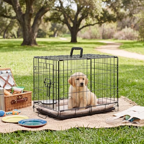 DUMOS Dog Crate 30 Inch set up for pets