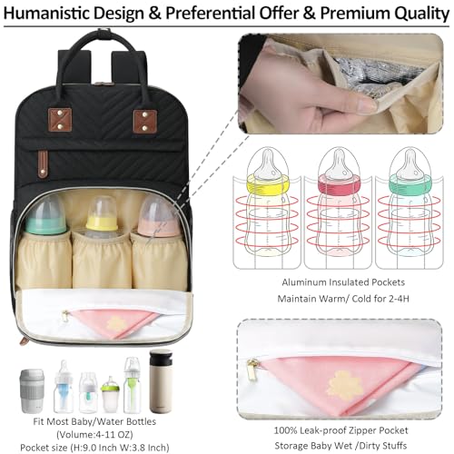 Tenot Diaper Bag Backpack side profile with pockets