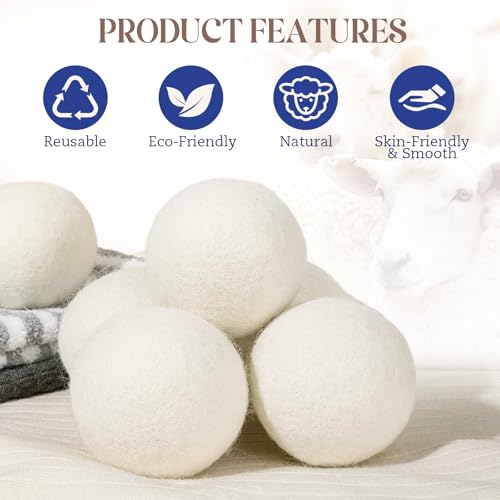 Wool dryer balls for improved airflow