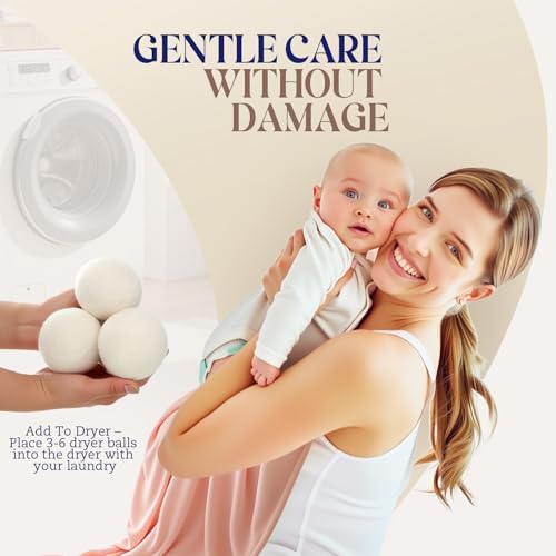 Soft wool laundry spheres for delicate fabric
