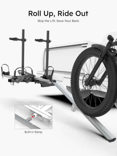 Young Electric bike rack with loading ramp deployed