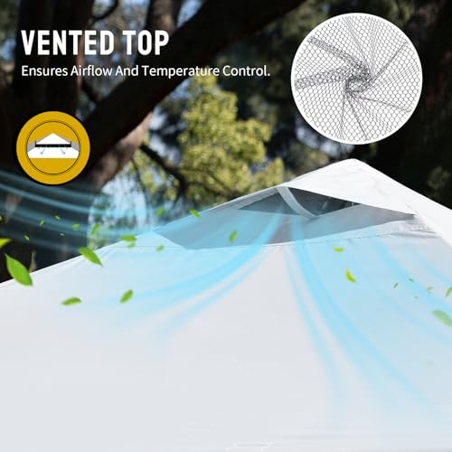 CROWN SHADES tent interior peak height view