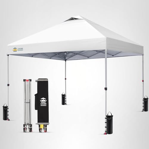 CROWN SHADES tent setup at a local market