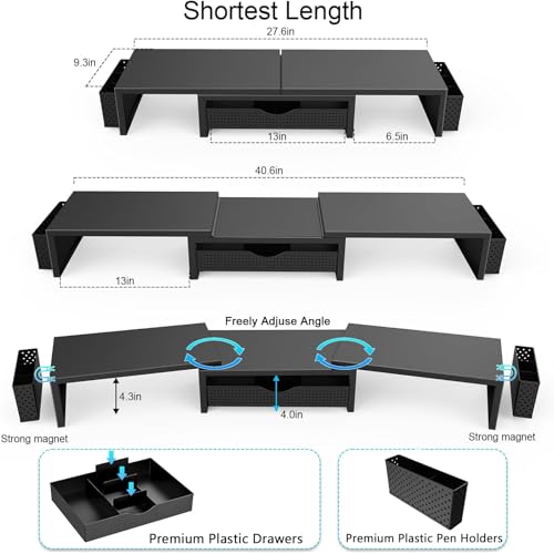 monitor stand raised to eye level
