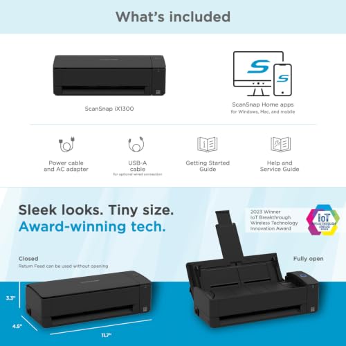 ScanSnap iX1300 black professional desk setup