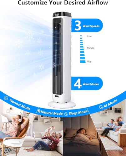 Cooling Fan with 3 Speeds & 5 Modes