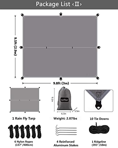 Sunyear waterproof rain fly tarp