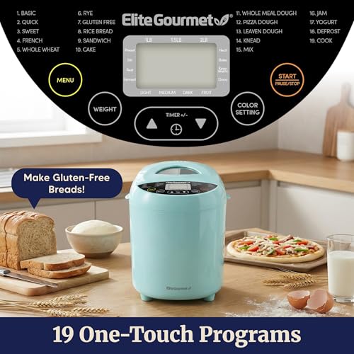Side profile of mint colored bread maker