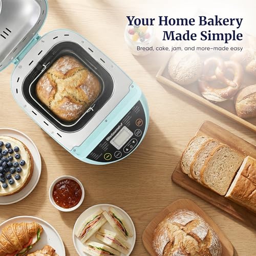 Freshly baked loaf inside bread machine