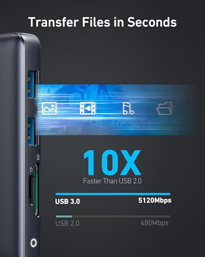 Anker hub connected to external monitors