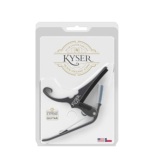 Kyser guitar capo black chrome finish detail