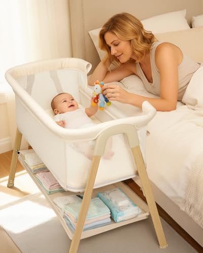 JevrJeur 662 bedside bassinet in beige