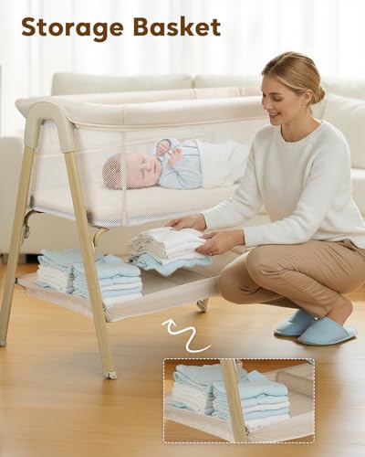 Retractable rail feature on JevrJeur bassinet