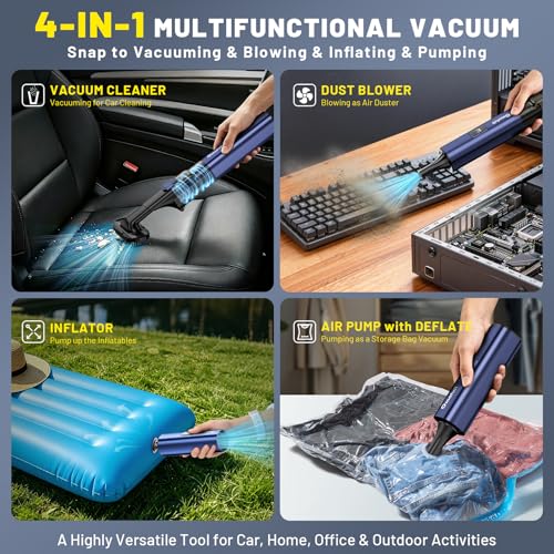 Handheld vacuum blower and inflator nozzle kit
