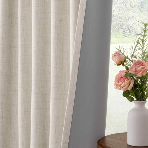 Full window coverage with 50x84 linen curtains