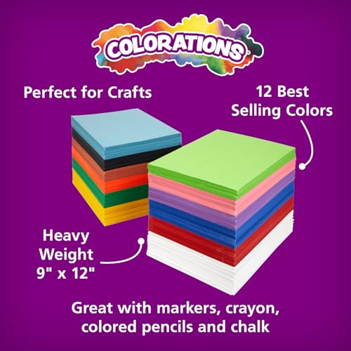 Assorted colors of 9x12 construction paper