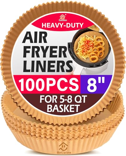 ReLuien 8 inch air fryer liners yellow bowl shape