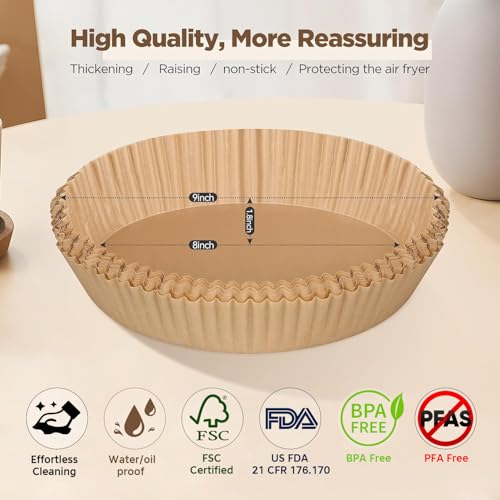 Stack of 100pcs ReLuien round air fryer parchment paper