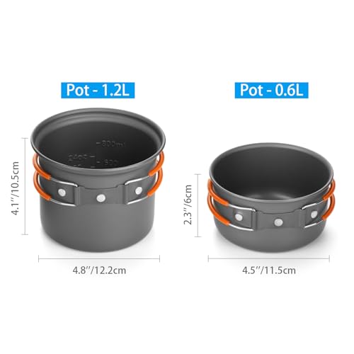 Non-stick aluminum pots with folded handles