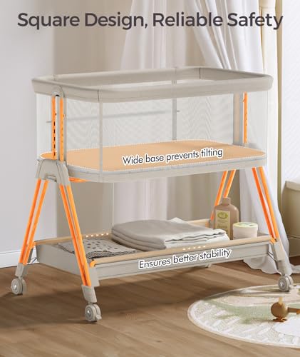 Locking wheels on Fodoss baby bedside sleeper