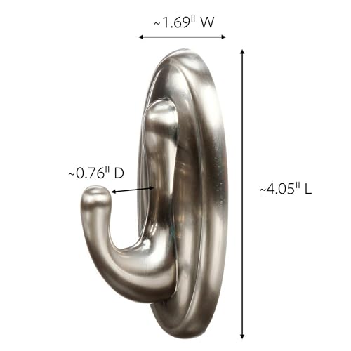Command large hook brushed nickel finish detail
