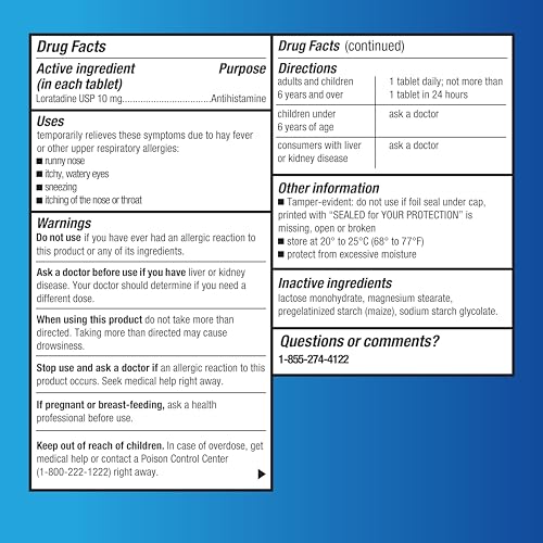 Basic Care Loratadine tablet side profile