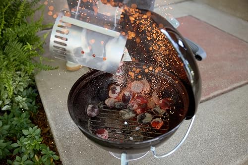 Side profile of Weber Smokey Joe grill